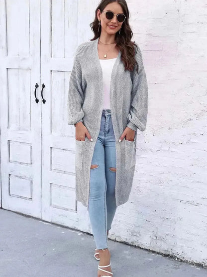 Open Front Longline Cardigan with Pockets - Bad Moms Club