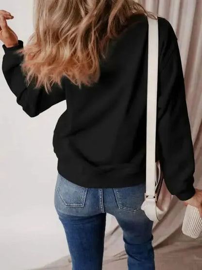 MERRY CHRISTMAS Dropped Shoulder Long Sleeve Sweatshirt - Bad Moms Club