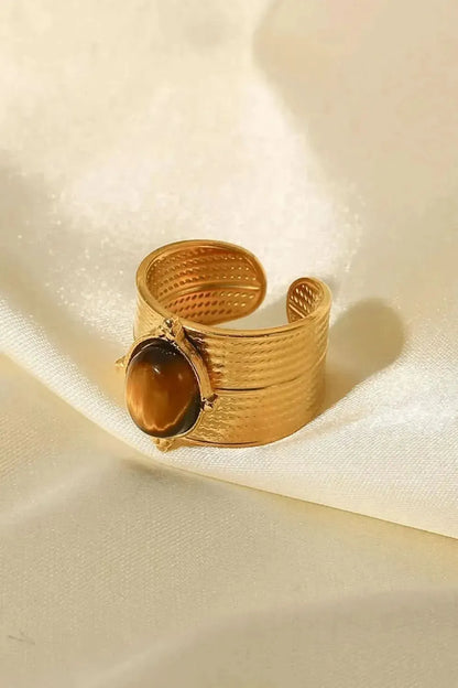 18K Gold-Plated Wide Open Ring - Bad Moms Club