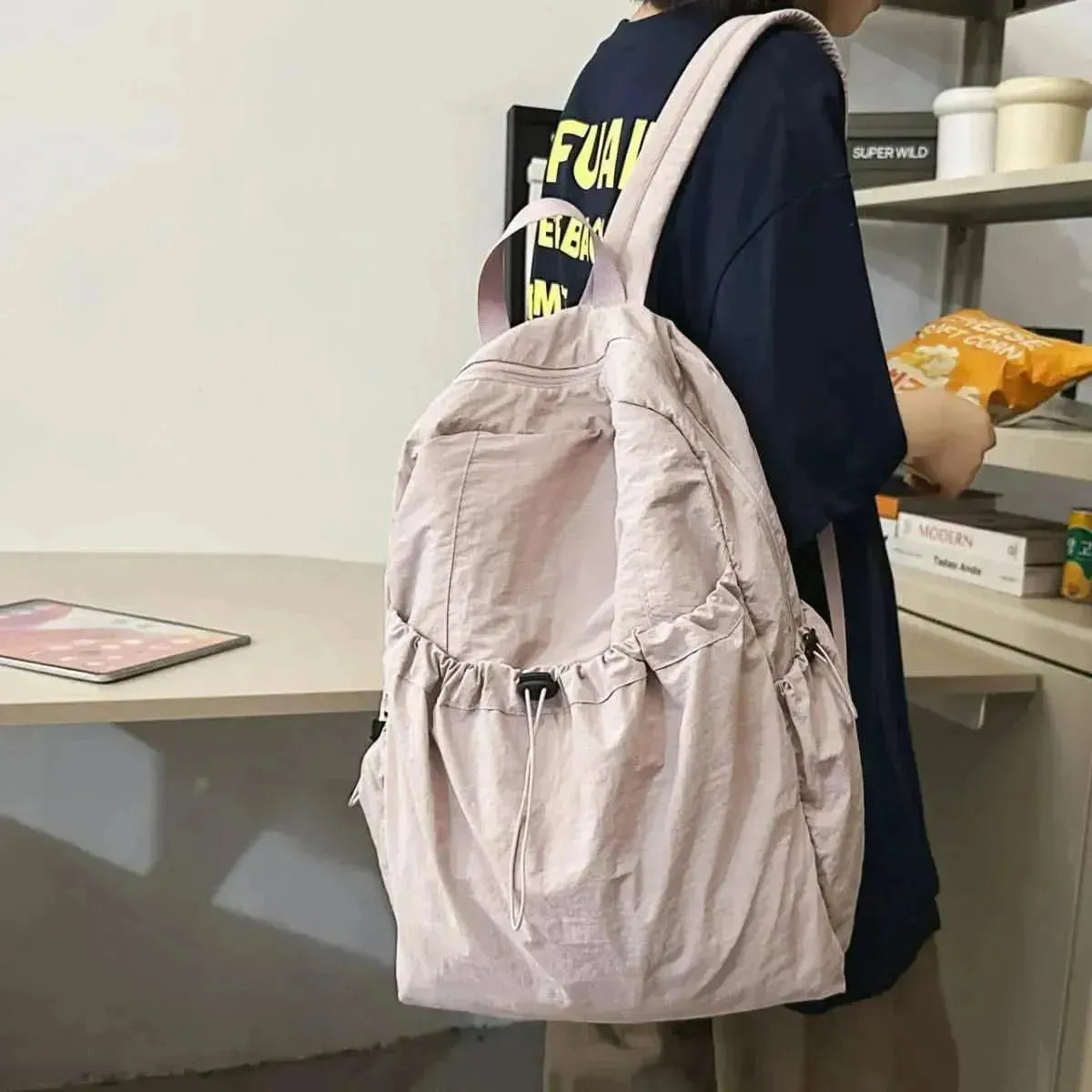 Drawstring Nylon Backpack Bag - Bad Moms Club