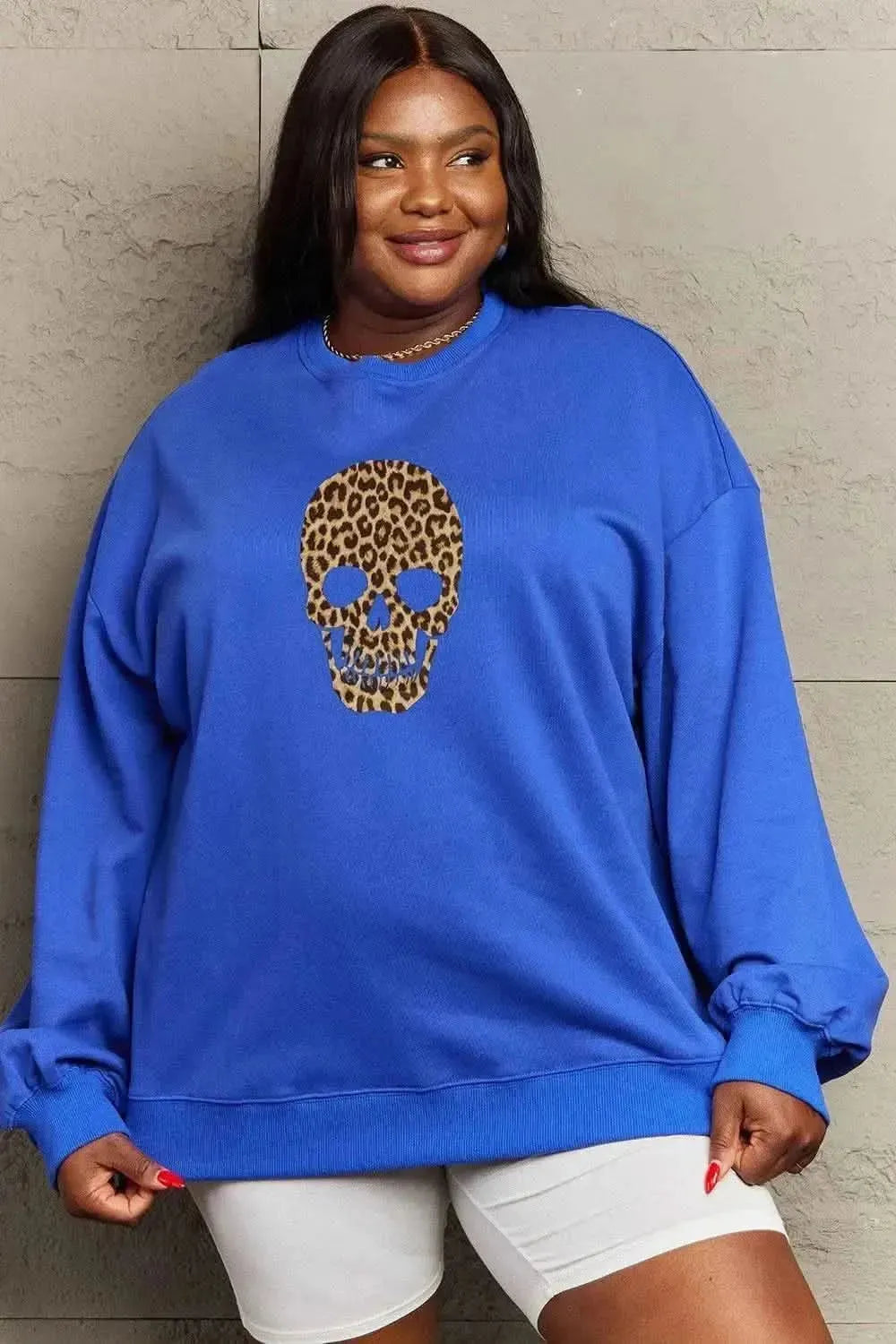 Simply Love Full Size Drop Shoulder Graphic Sweatshirt - Bad Moms Club