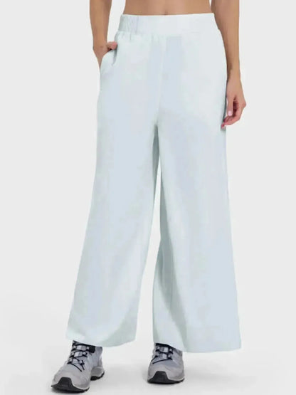 Slit Wide Leg Active Pants - Bad Moms Club