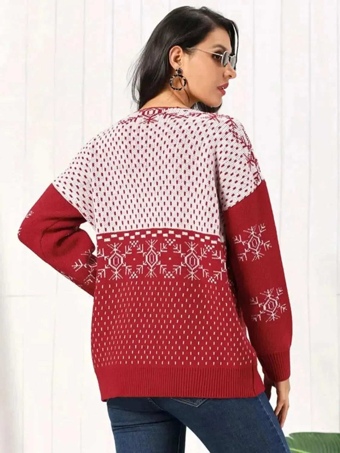 Snowflake Button Down Cardigan - Bad Moms Club
