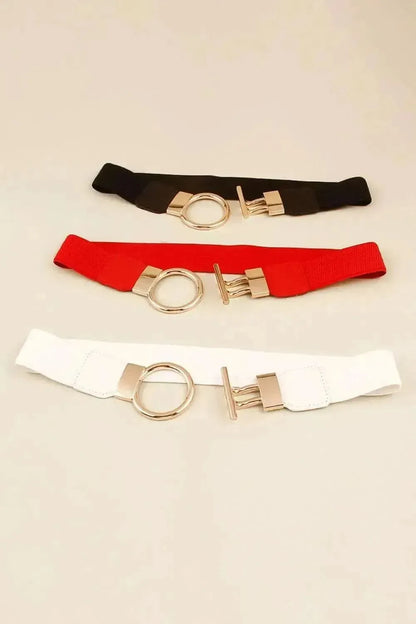 Circle Shape Buckle Zinc Alloy Buckle PU Leather Belt - Bad Moms Club