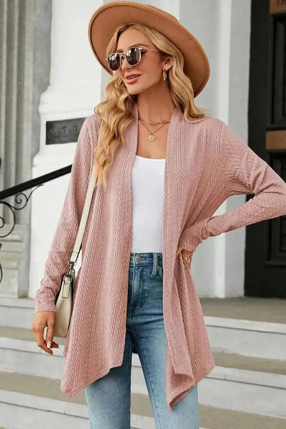 Open Front Long Sleeve Cardigan - Bad Moms Club