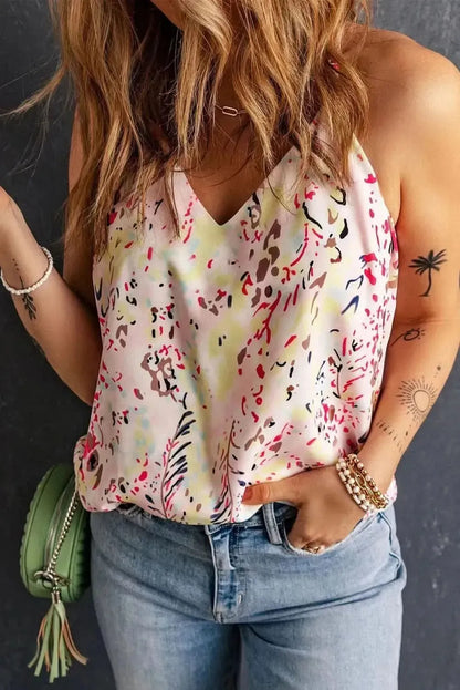 Printed V-Neck Tank - Bad Moms Club