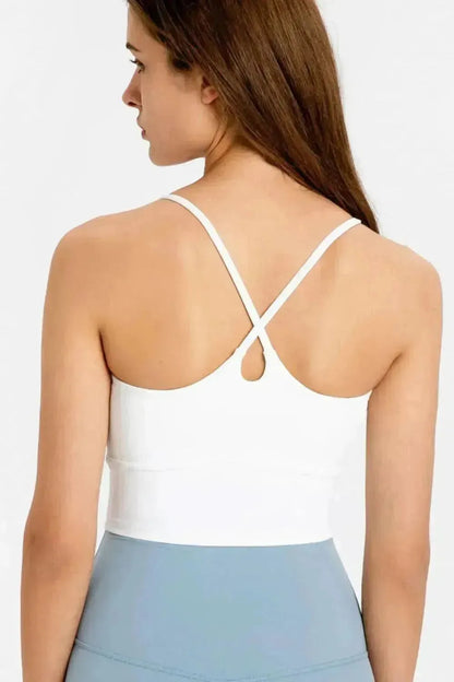 Crisscross Back Scoop Neck Sports Cami - Bad Moms Club