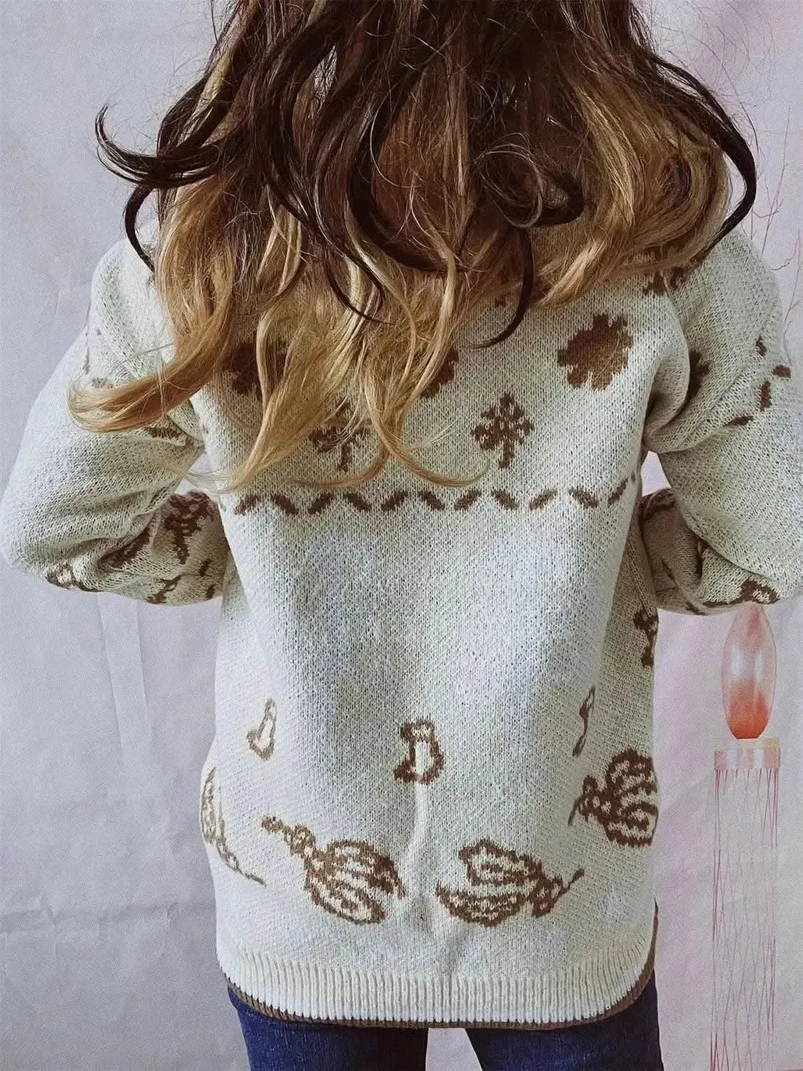 HAPPY Round Neck Long Sleeve Sweater - Bad Moms Club