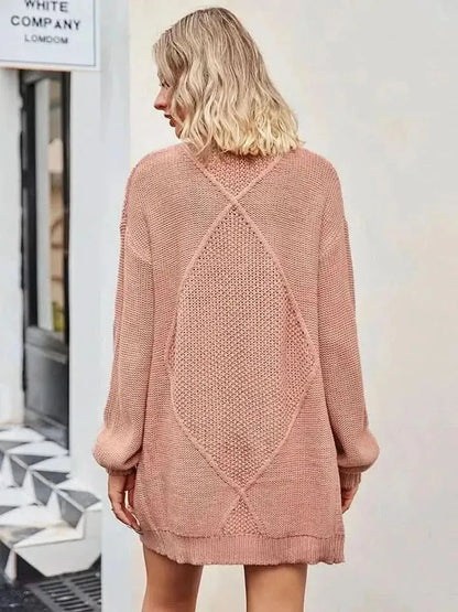 Cable-Knit Long Sleeve Cardigan - Bad Moms Club