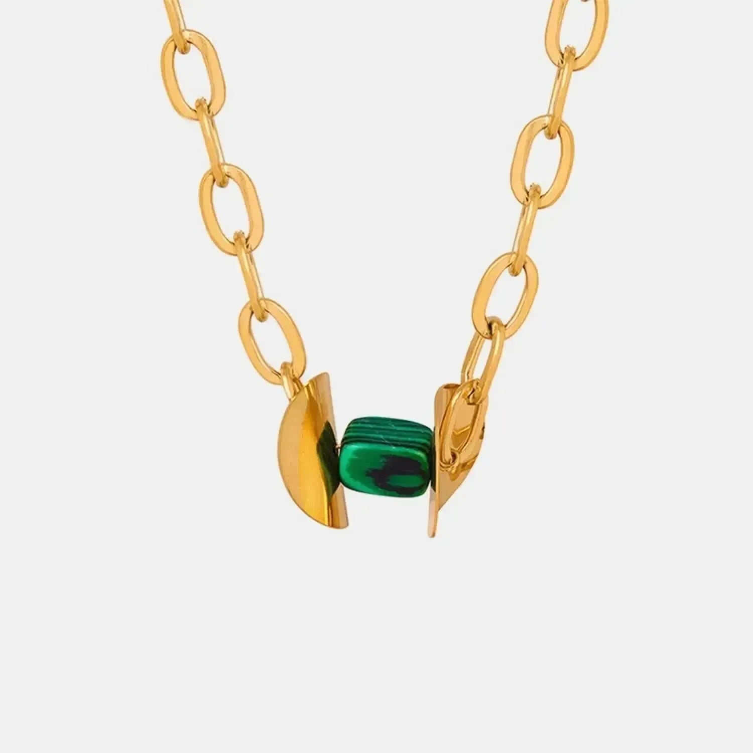Natural Stone Pendant Titanium Steel Necklace - Bad Moms Club