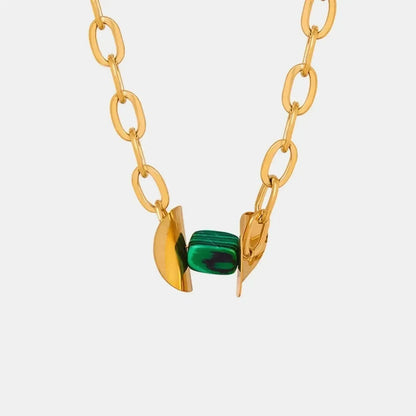 Natural Stone Pendant Titanium Steel Necklace - Bad Moms Club