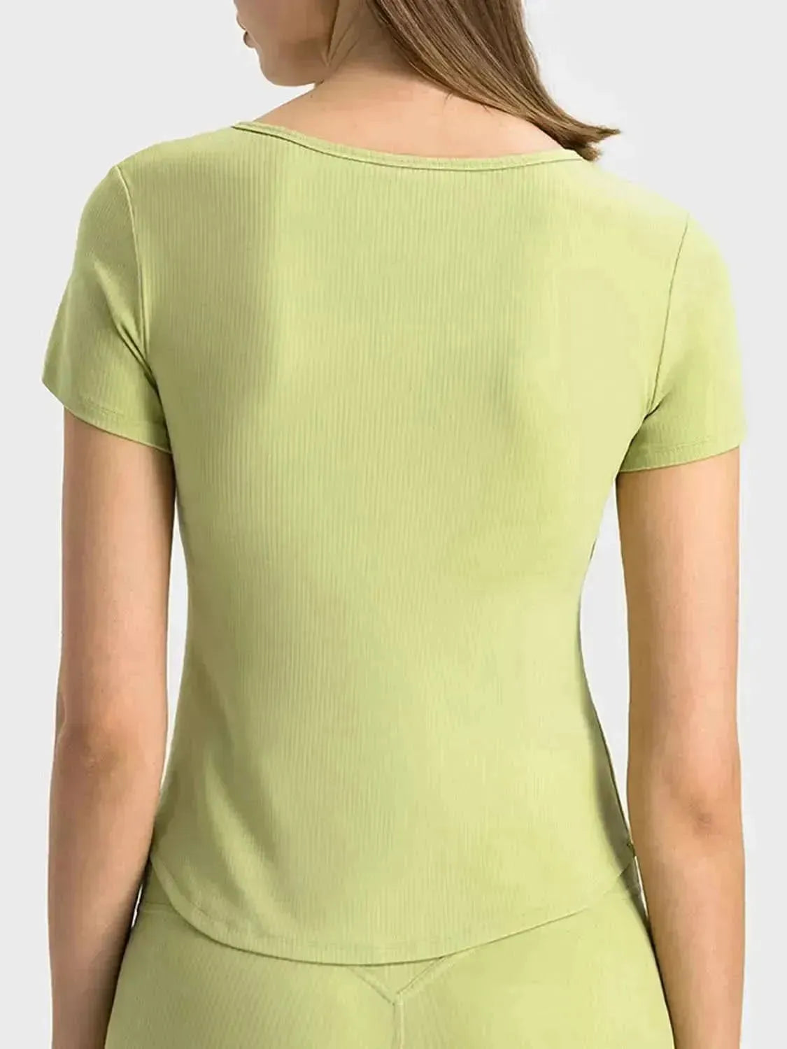 Notched Short Sleeve Active T-Shirt - Bad Moms Club