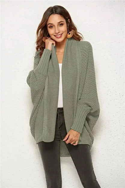 Open Front Batwing Sleeve Cardigan - Bad Moms Club