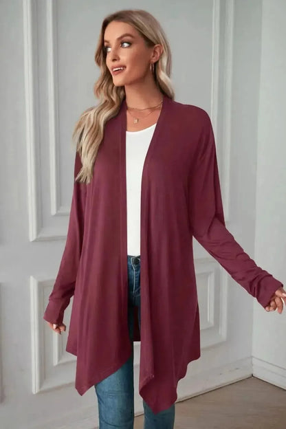 Open Front Long Sleeve Cardigan - Bad Moms Club