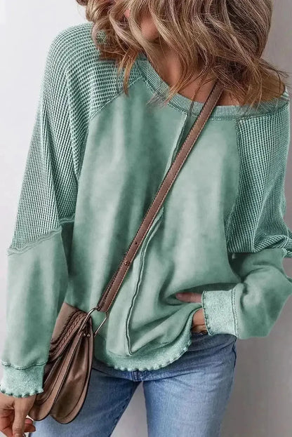 Exposed Seam Long Sleeve Sweatshirt - Bad Moms Club