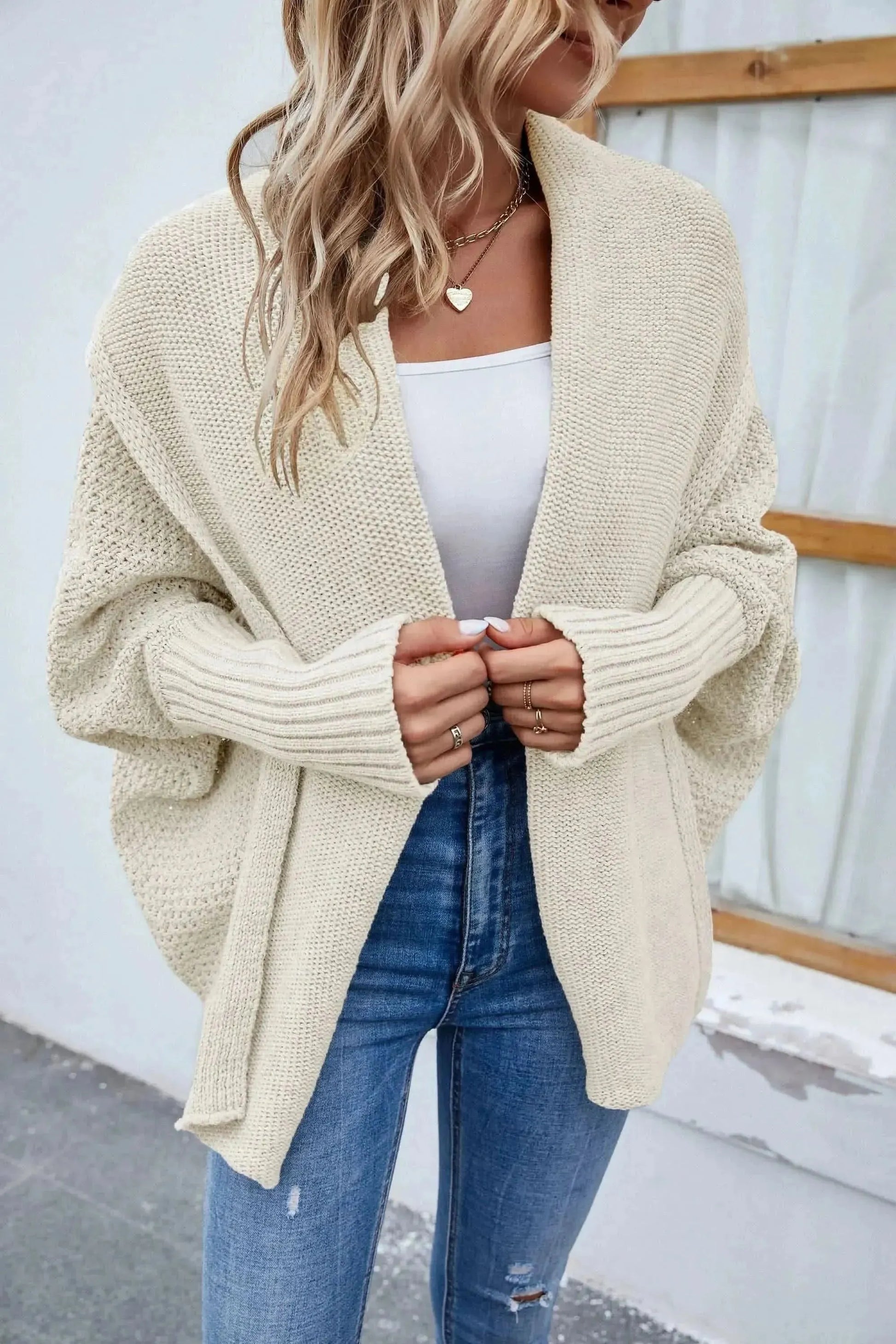 Open Front Long Sleeve Cardigan - Bad Moms Club