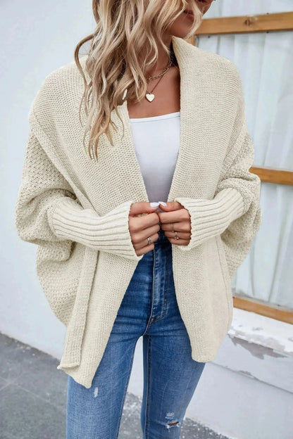 Open Front Long Sleeve Cardigan - Bad Moms Club