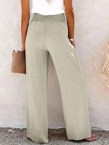 Full Size Decorative Button High Waist Pants - Bad Moms Club