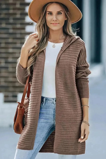 Open Front Longline Hooded Cardigan - Bad Moms Club
