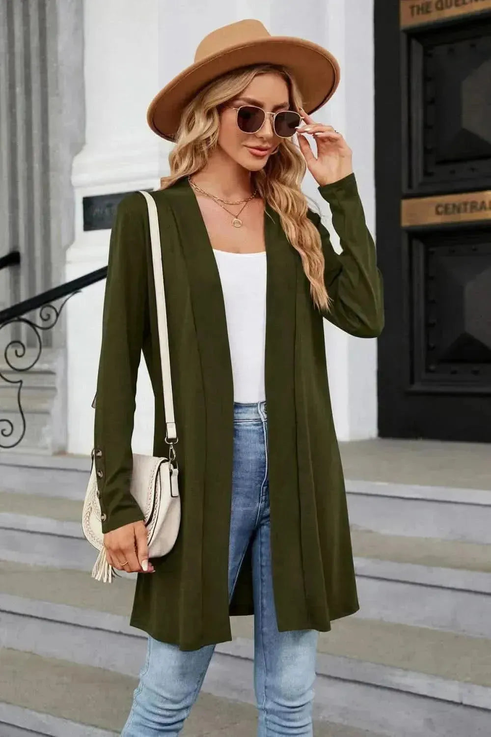 Long Sleeve Open Front Cardigan - Bad Moms Club
