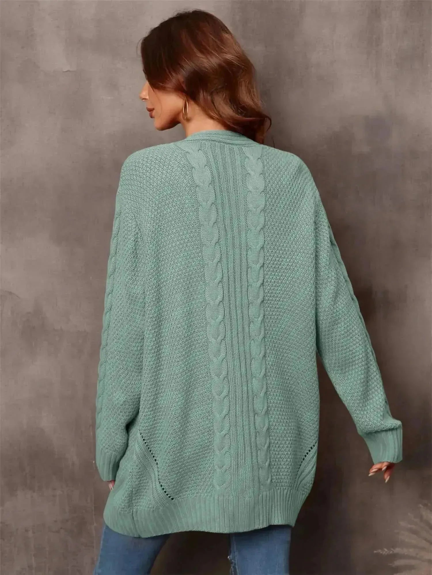Warm Fall Mixed Knit Open Front Longline Cardigan - Bad Moms Club