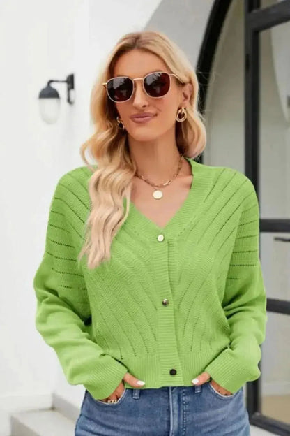V-Neck Button Down Cardigan - Bad Moms Club