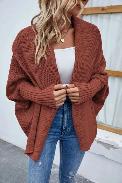 Open Front Long Sleeve Cardigan - Bad Moms Club
