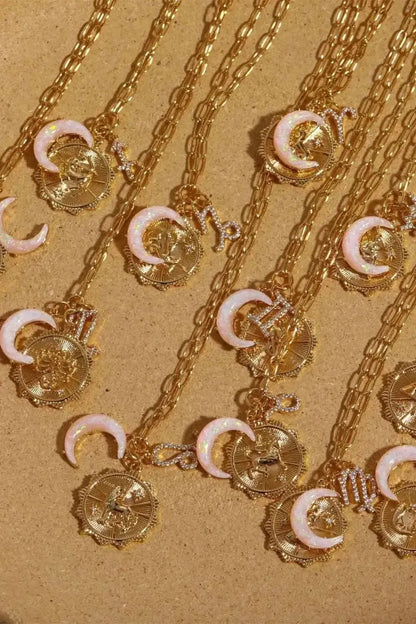 Constellation and Moon Pendant Copper Necklace - Bad Moms Club
