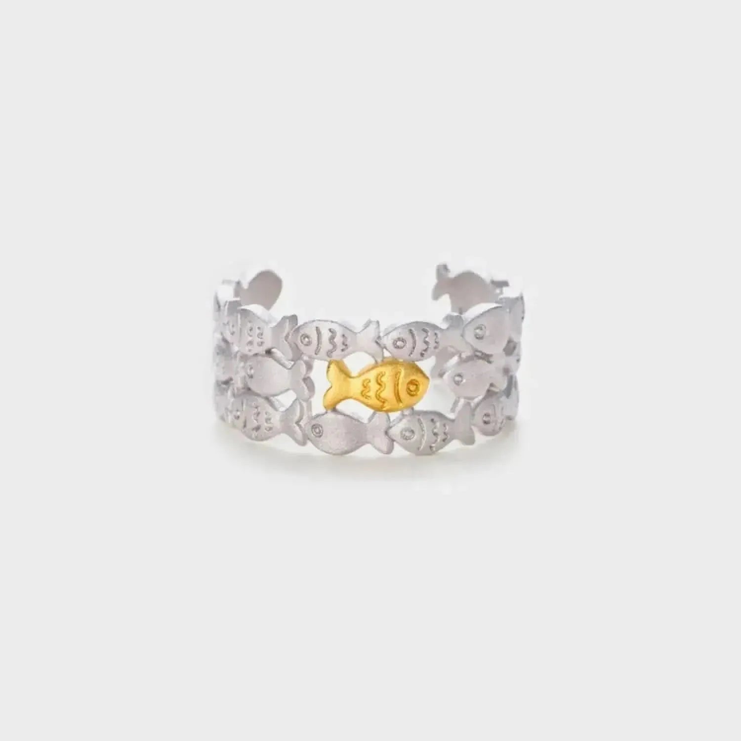 925 Sterling Silver Fish Open Ring - Bad Moms Club