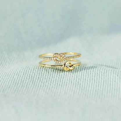 925 Sterling Silver Double-Layered Knot Ring - Bad Moms Club