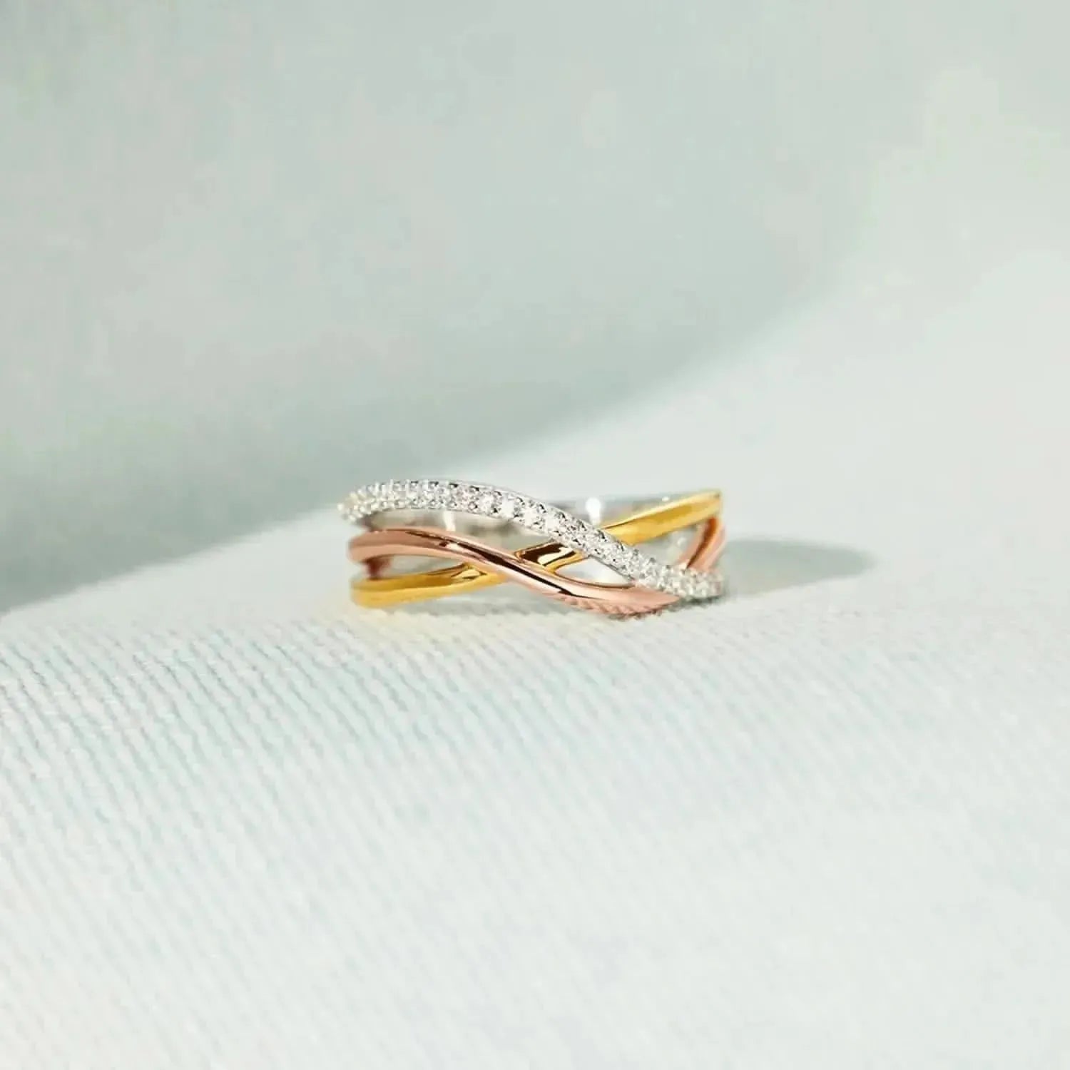 Crisscross Gold-Plated 925 Sterling Silver Ring - Bad Moms Club