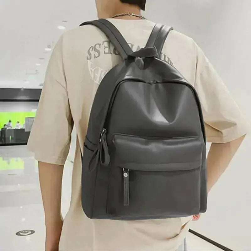 PU Leather Zip Backpack Bag - Bad Moms Club