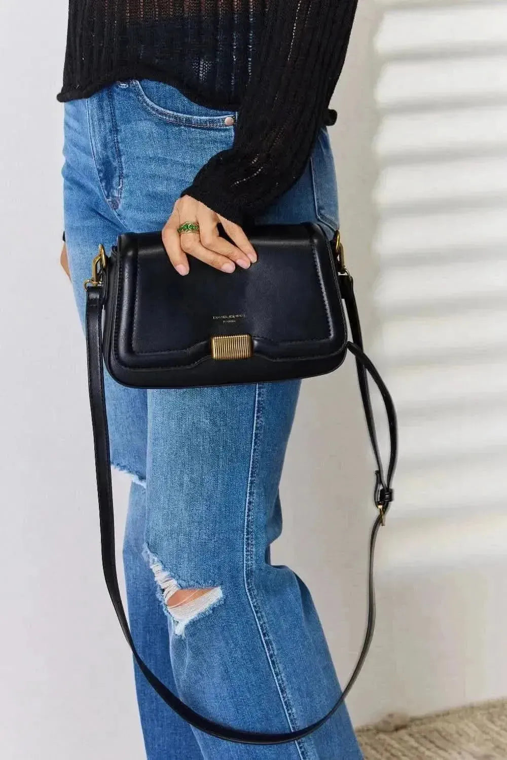 David Jones PU Leather Crossbody Bag - Bad Moms Club