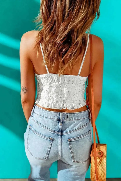 V-Neck Lace Cropped Cami - Bad Moms Club
