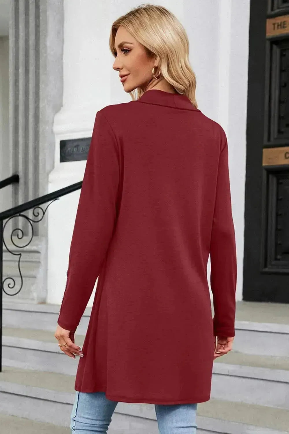 Open Front Long Sleeve Cardigan - Bad Moms Club