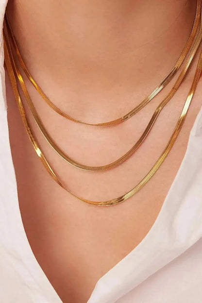 Triple-Layered Snake Chain Necklace - Bad Moms Club