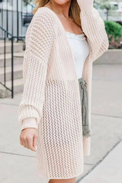 Open Front Long Sleeve Cardigan - Bad Moms Club