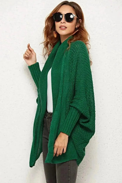 Open Front Dolman Sleeve Longline Cardigan - Bad Moms Club