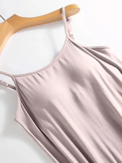 Scoop Neck Midi Cami Dress with Bra - Bad Moms Club