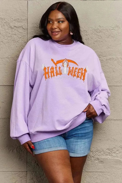 Simply Love Full Size HALLOWEEN TRICK OR TREAT Graphic Sweatshirt - Bad Moms Club