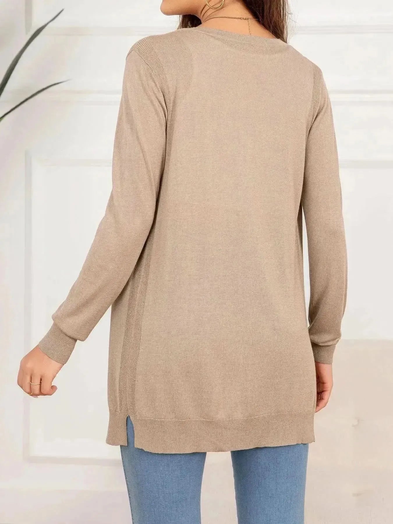 Button Down Slit Longline Cardigan - Bad Moms Club