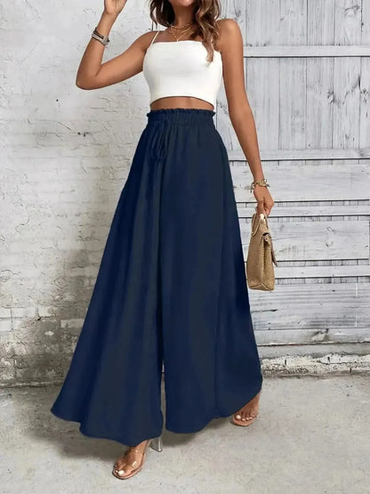 Honey Tied High Waist Wide Leg Pants - Bad Moms Club