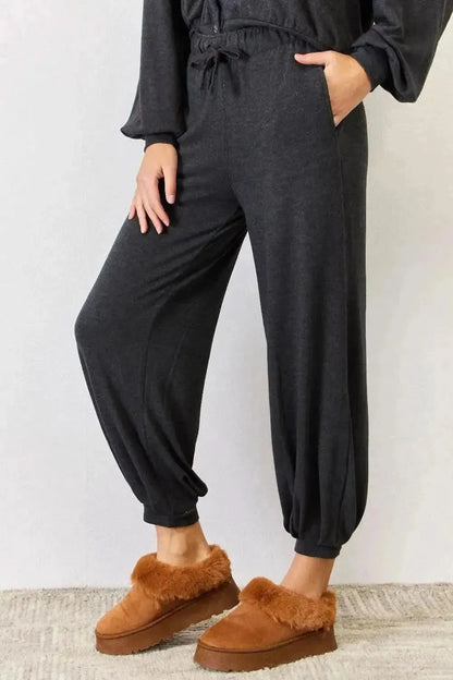 RISEN Ultra Soft High Waist Drawstring Lounge Joggers - Bad Moms Club