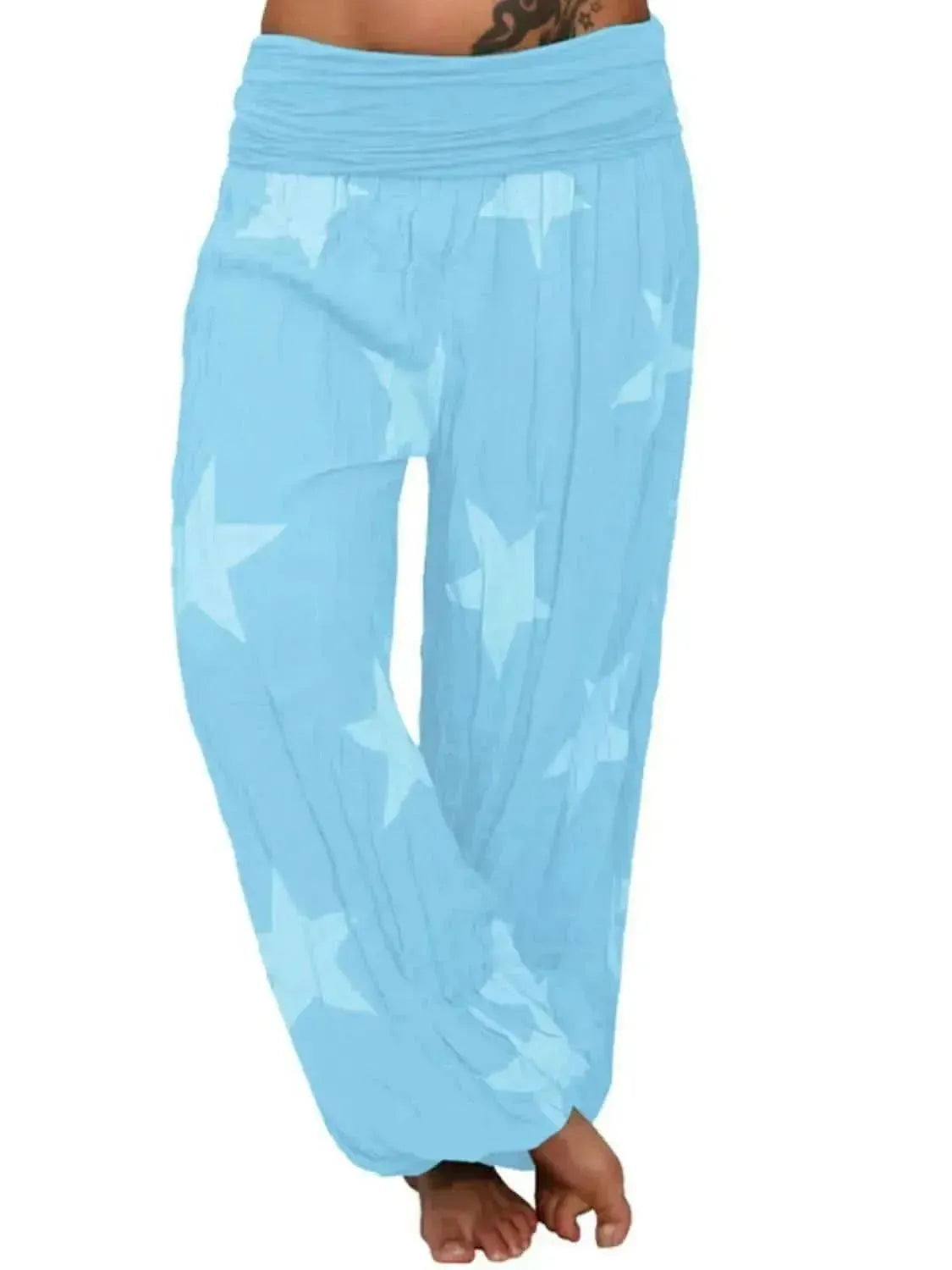Ivy Lane Full Size Ruched High Waist Printed Pants - Bad Moms Club
