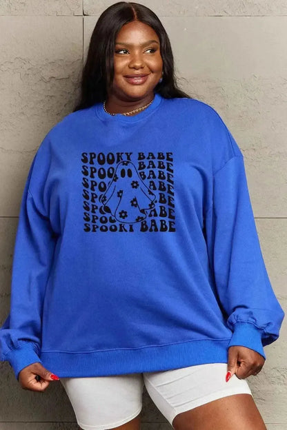 Simply Love Full Size SPOOKY BABE Graphic Sweatshirt - Bad Moms Club