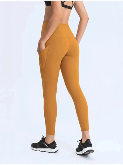 Wide Waistband Leggings with Pockets - Bad Moms Club