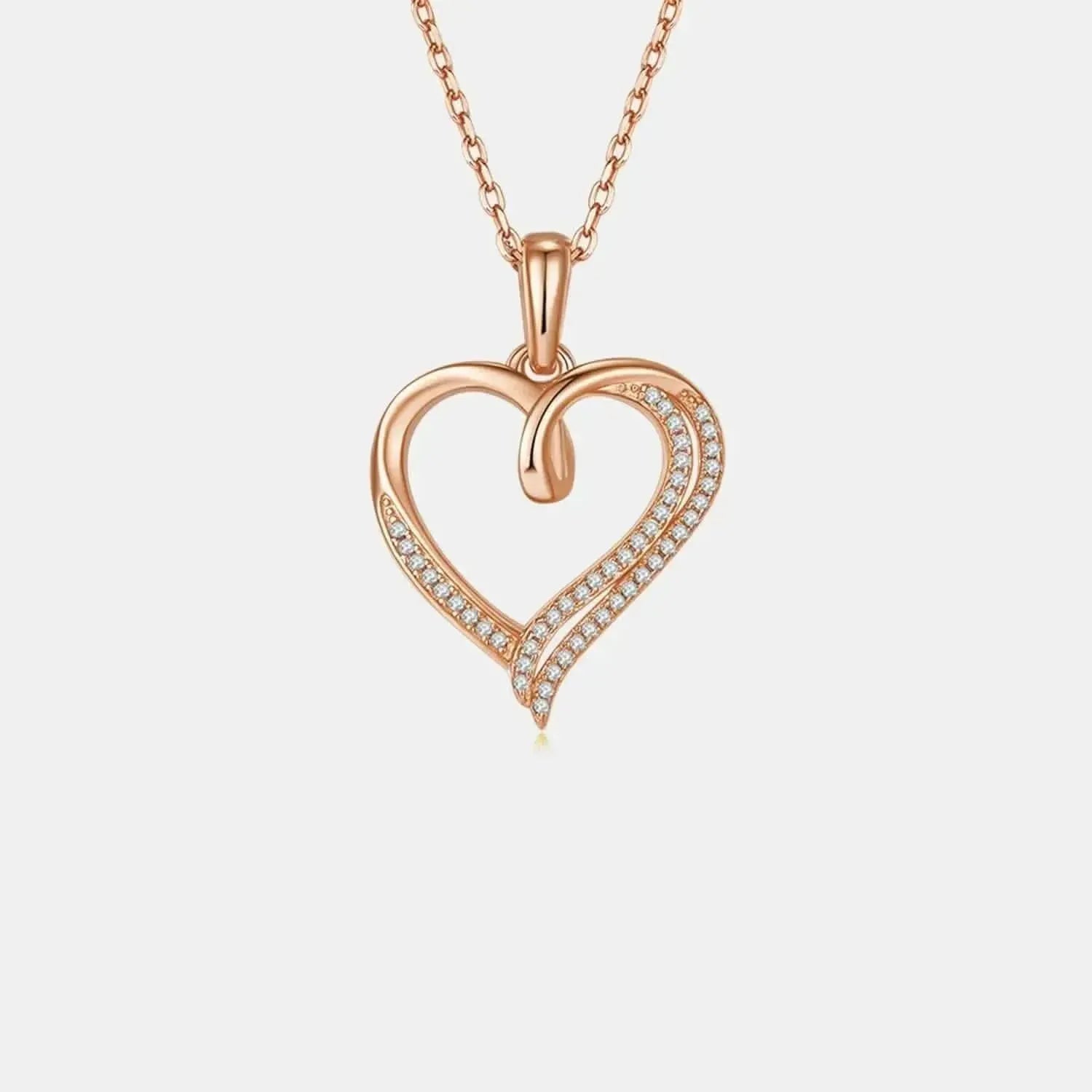 Moissanite 925 Sterling Silver Heart Shape Necklace - Bad Moms Club