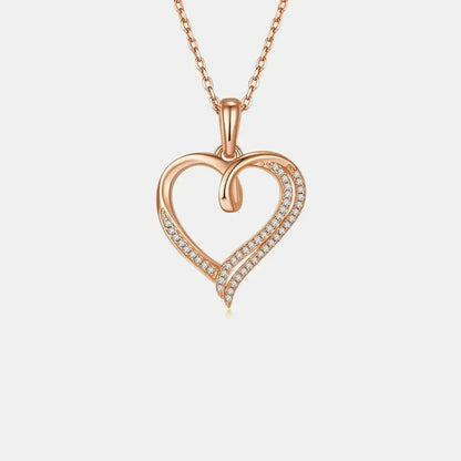 Moissanite 925 Sterling Silver Heart Shape Necklace - Bad Moms Club