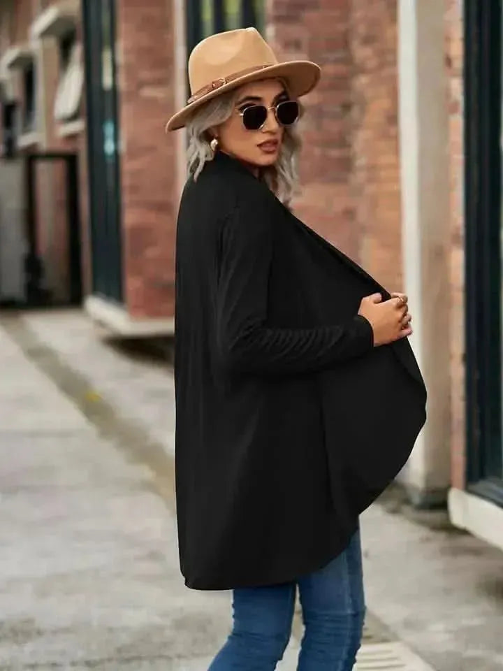 Open Front Long Sleeve Cardigan - Bad Moms Club