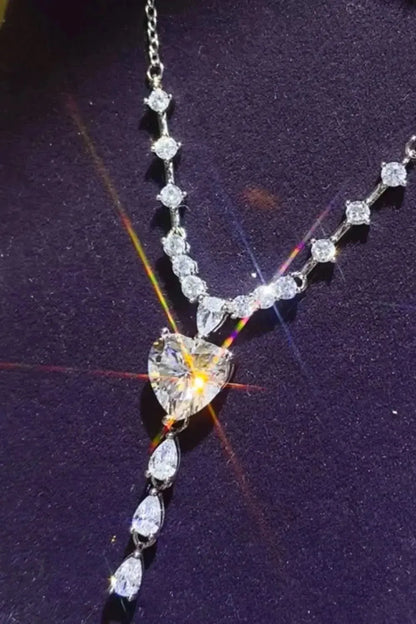 3 Carat Moissanite 925 Sterling Silver Drop Necklace - Bad Moms Club